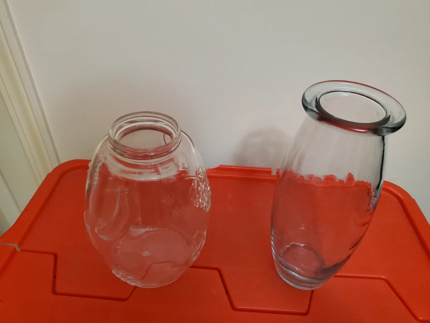 Two Clear Glass Decorative Vases - photo 2