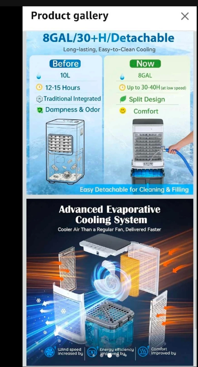 30L Portable Evaporative Air Cooler - photo 3