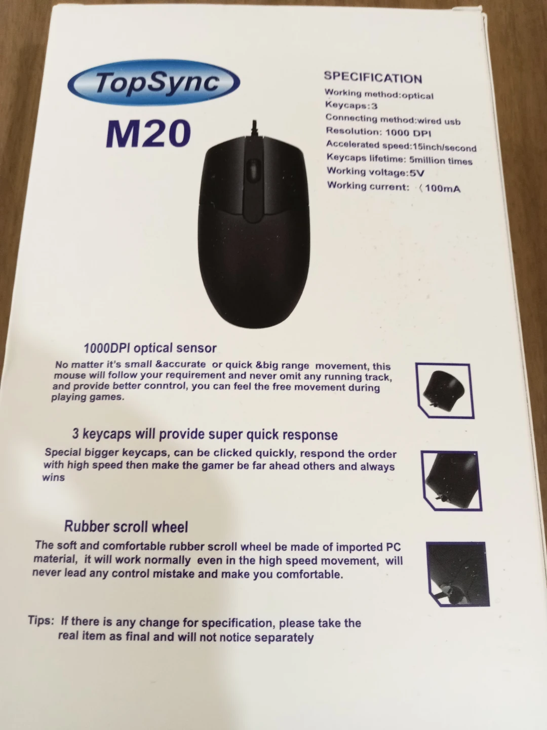 TopSync M20 Wired Optical Mouse - photo 2