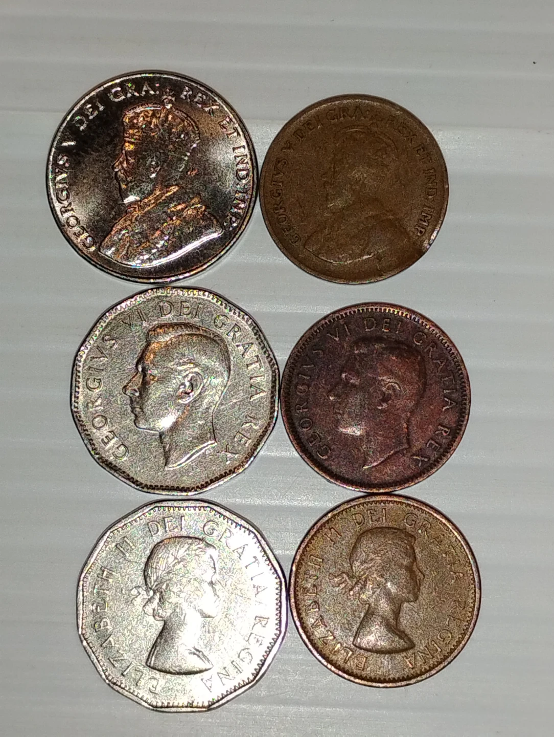 Set of 6 Vintage Canadian Coins