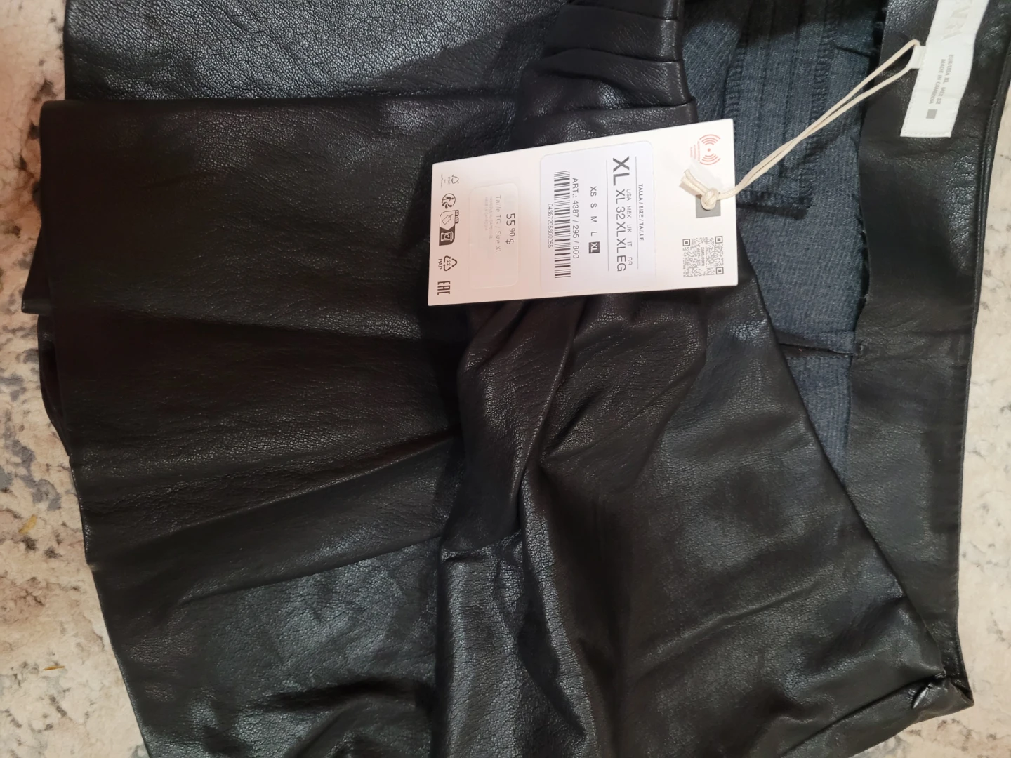 Zara Faux Leather Skirt - Black, Size XL - photo 4