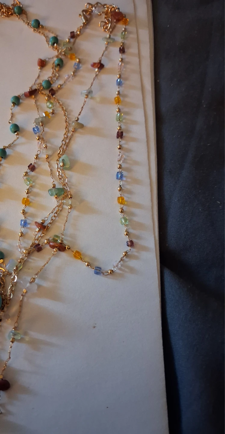 Multi-strand beaded gold-tone necklace - photo 2