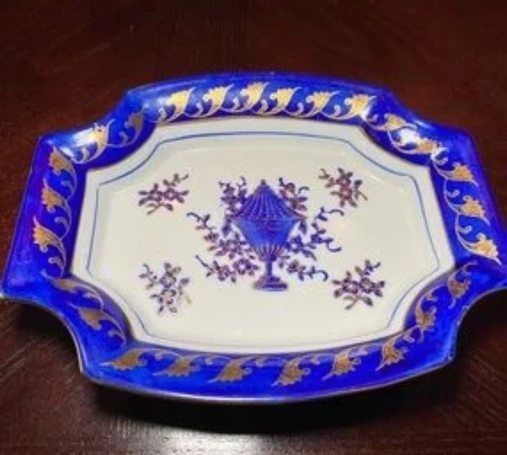 Japanese Handpainted Royal Cobalt Blue & Gold Plate