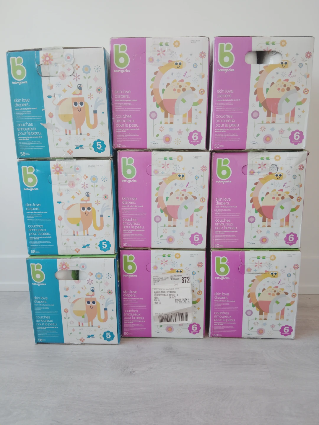 Babyganics Skin Love Diapers Size 5 and 6