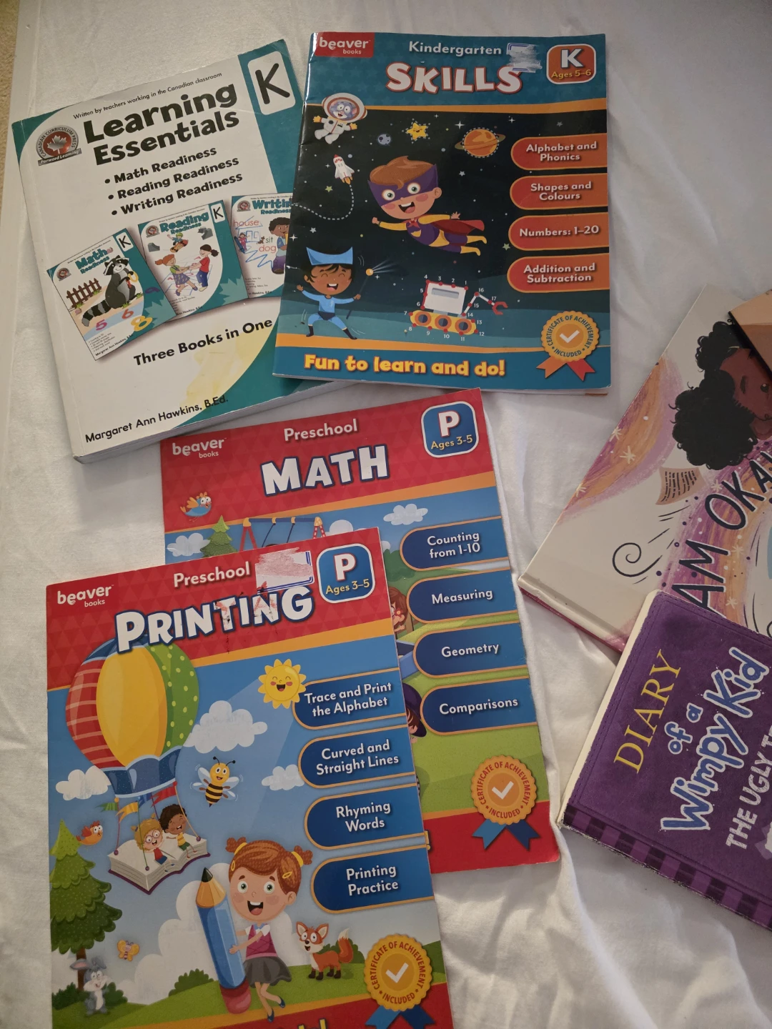 Assorted Childrens Books and Workbooks Bundle