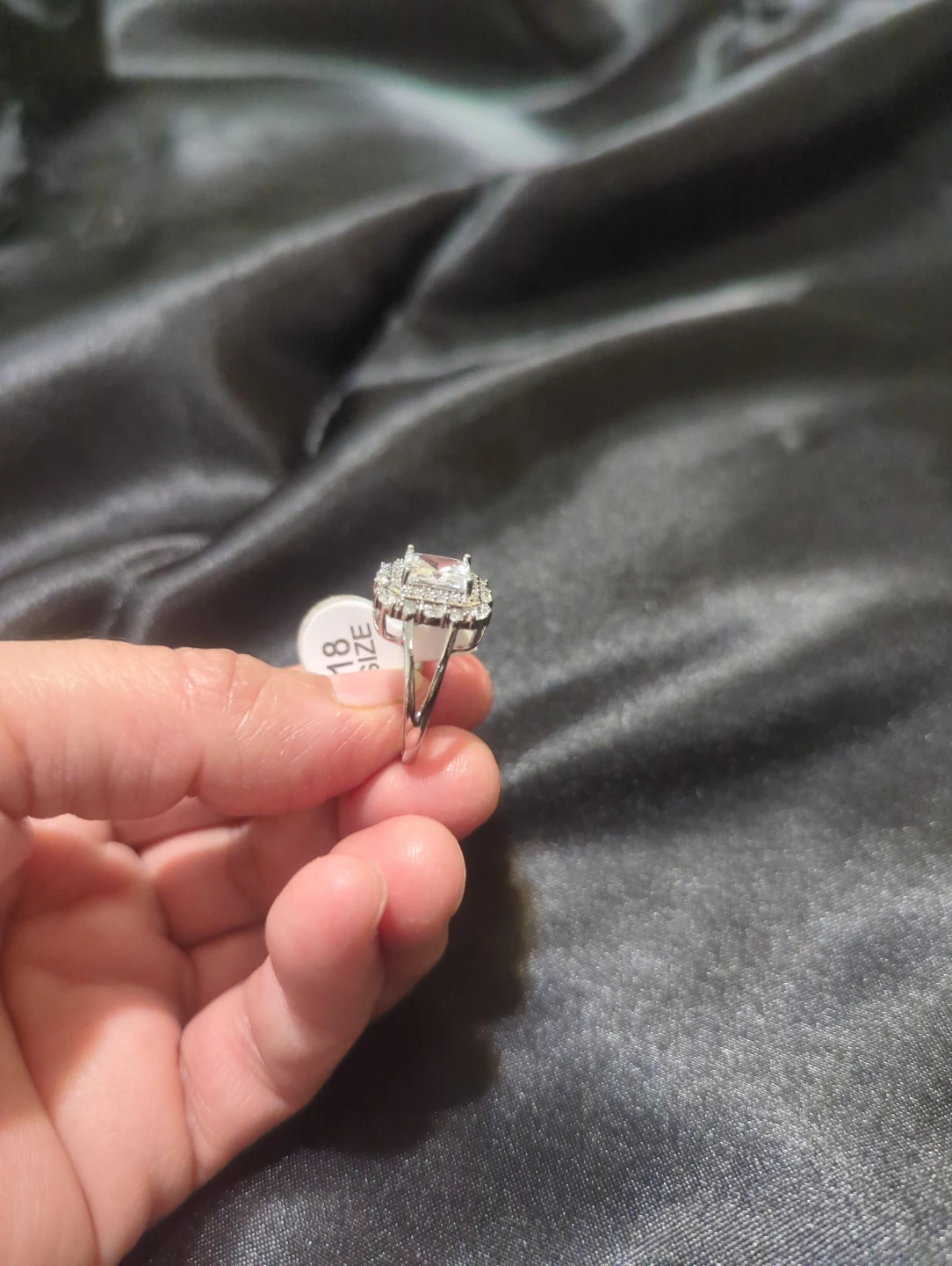 Square Halo Ring Size 18