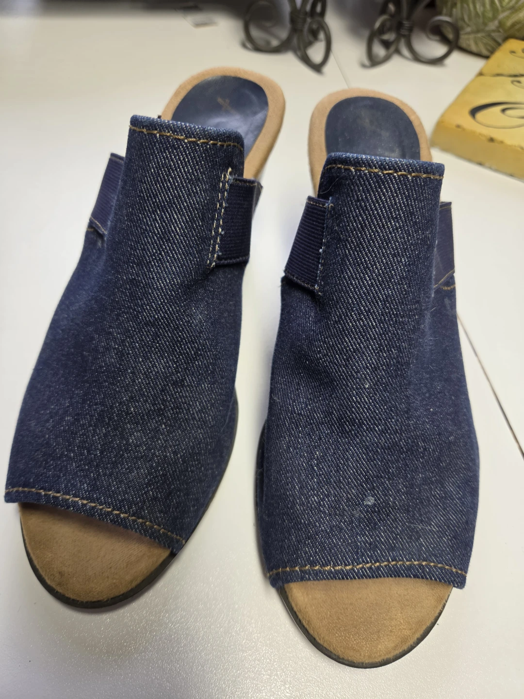 Aerosoles Denim Mule Heels Size 8.5M