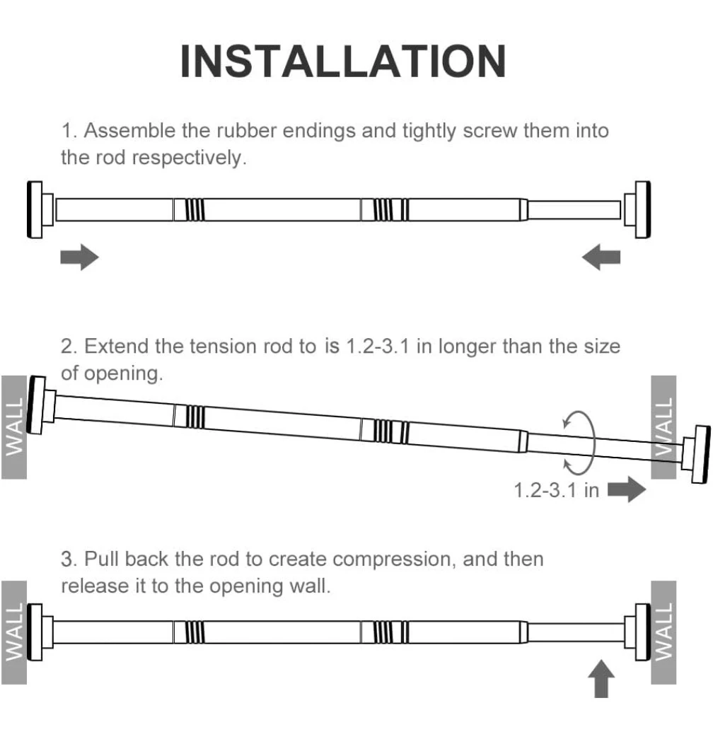 Heavy-Duty Modular Tension Curtain Rod – Adjustable 32" to 80" - photo 5