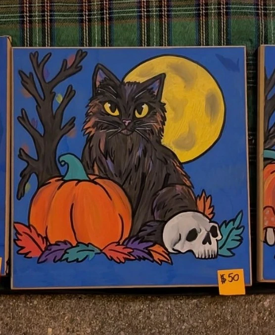Halloween Black Cat Art Print