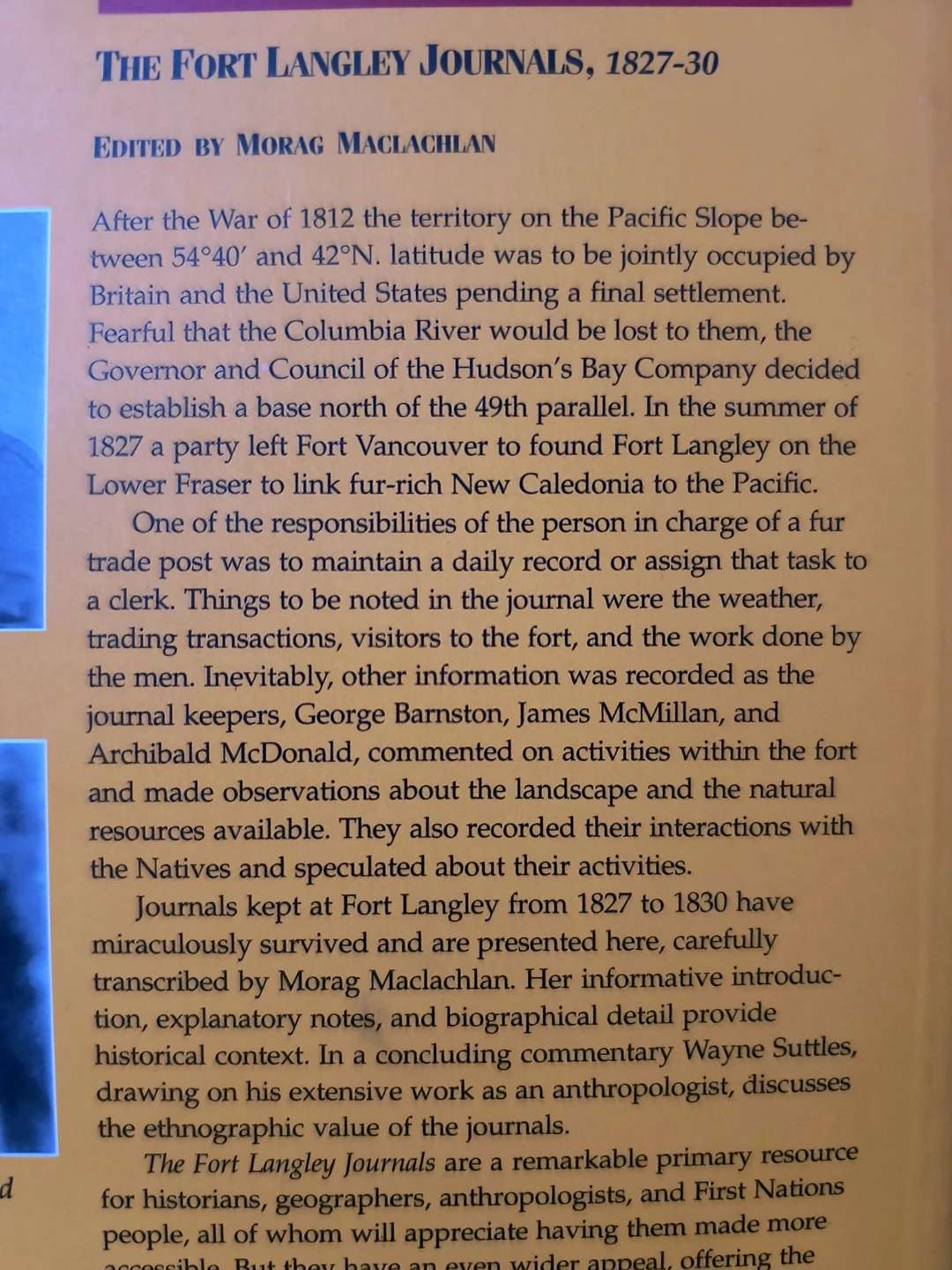 The Fort Langley Journals 1827-30 softcover Book - photo 2
