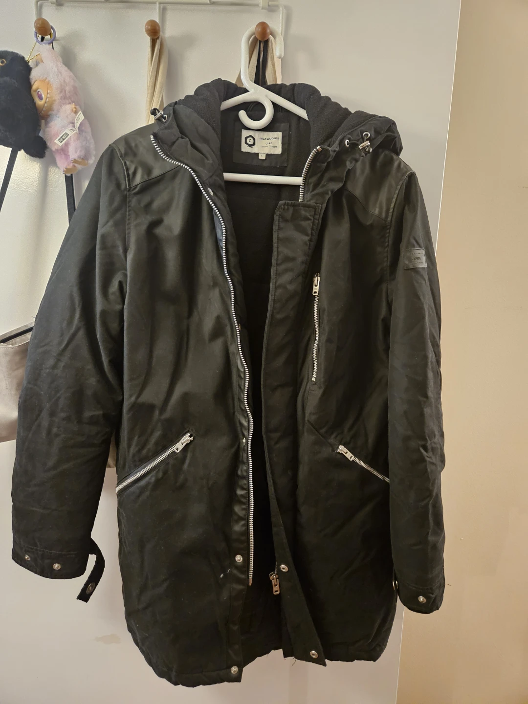 Black Hooded Parka from Jack&Jones
