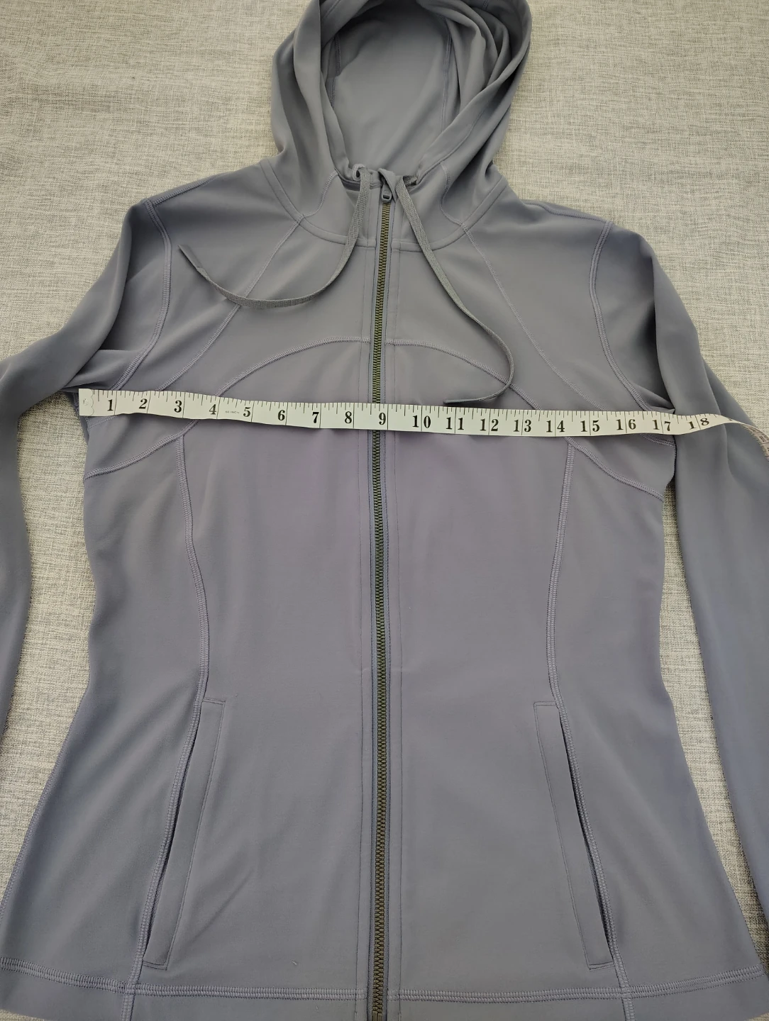 🍋 Lululemon Light Grey Womens Zip-Up Hoodie Jacket - Size 10 - photo 5