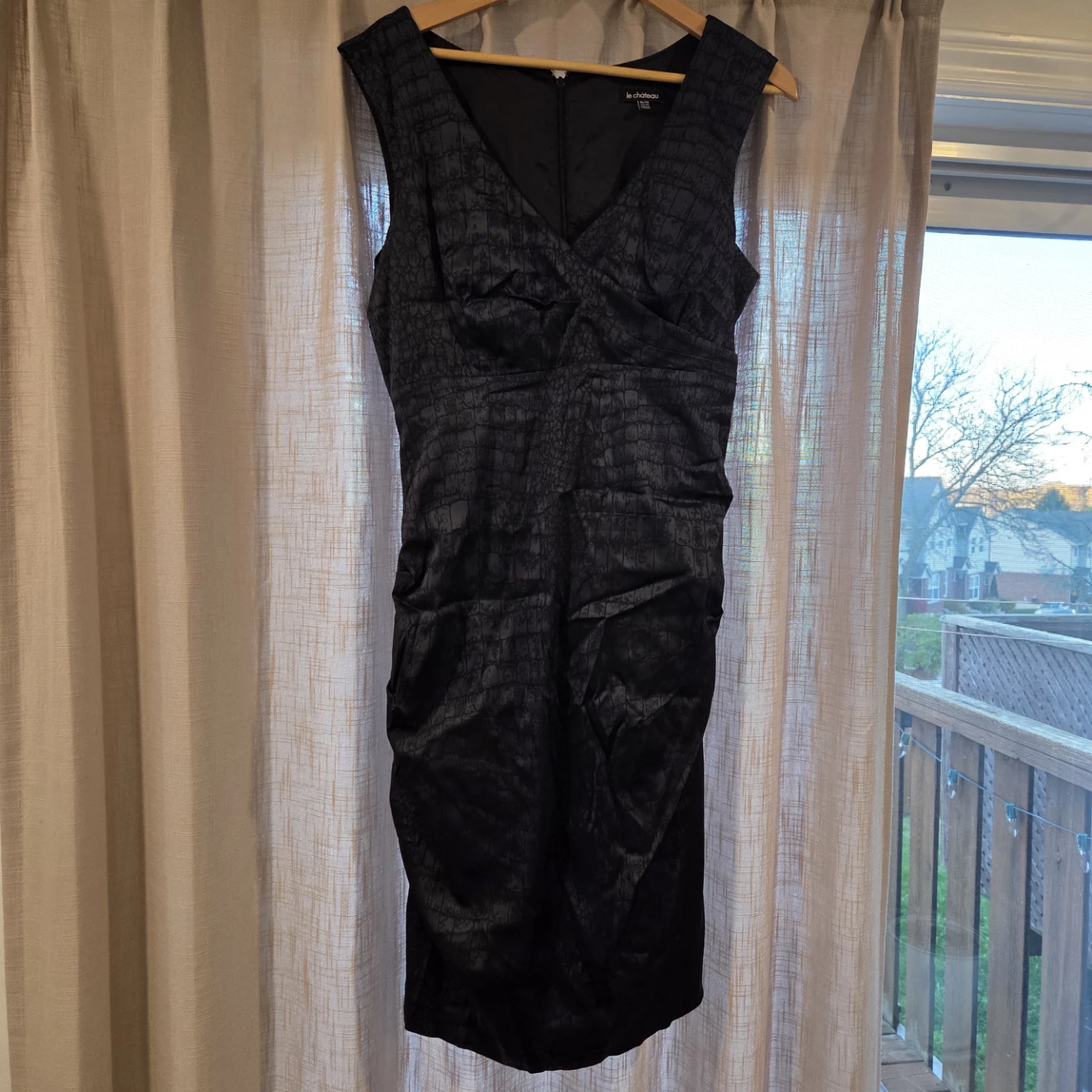 Le Chateau Plum Crocodile Print Dress
