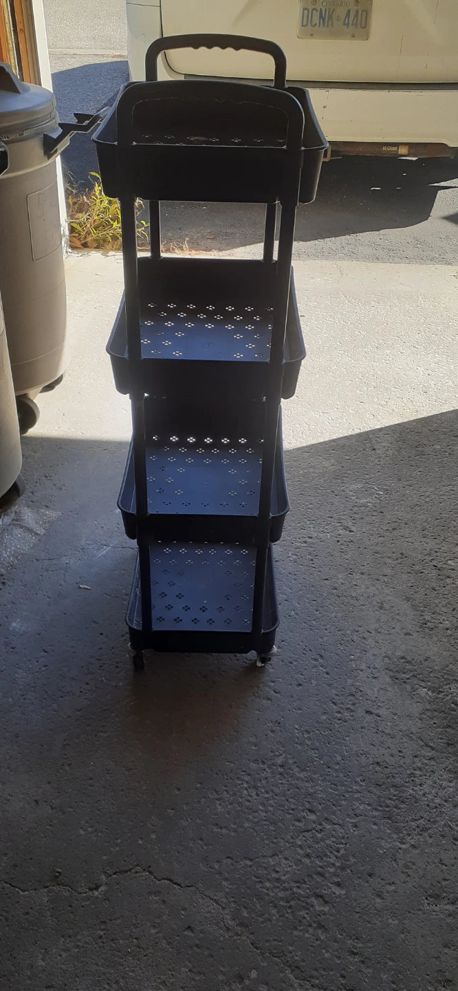Black 4-Tier Rolling Utility Cart - photo 3