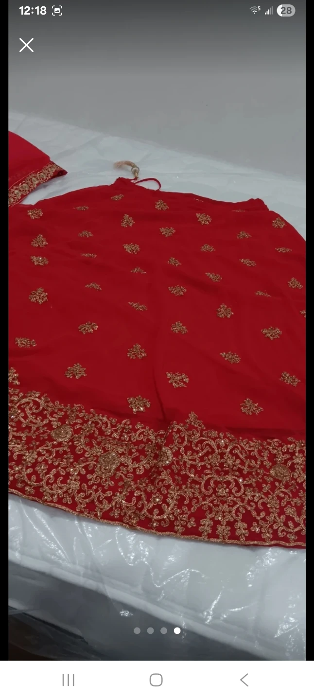 Red Lehenga Choli with Gold Embroidery - photo 4