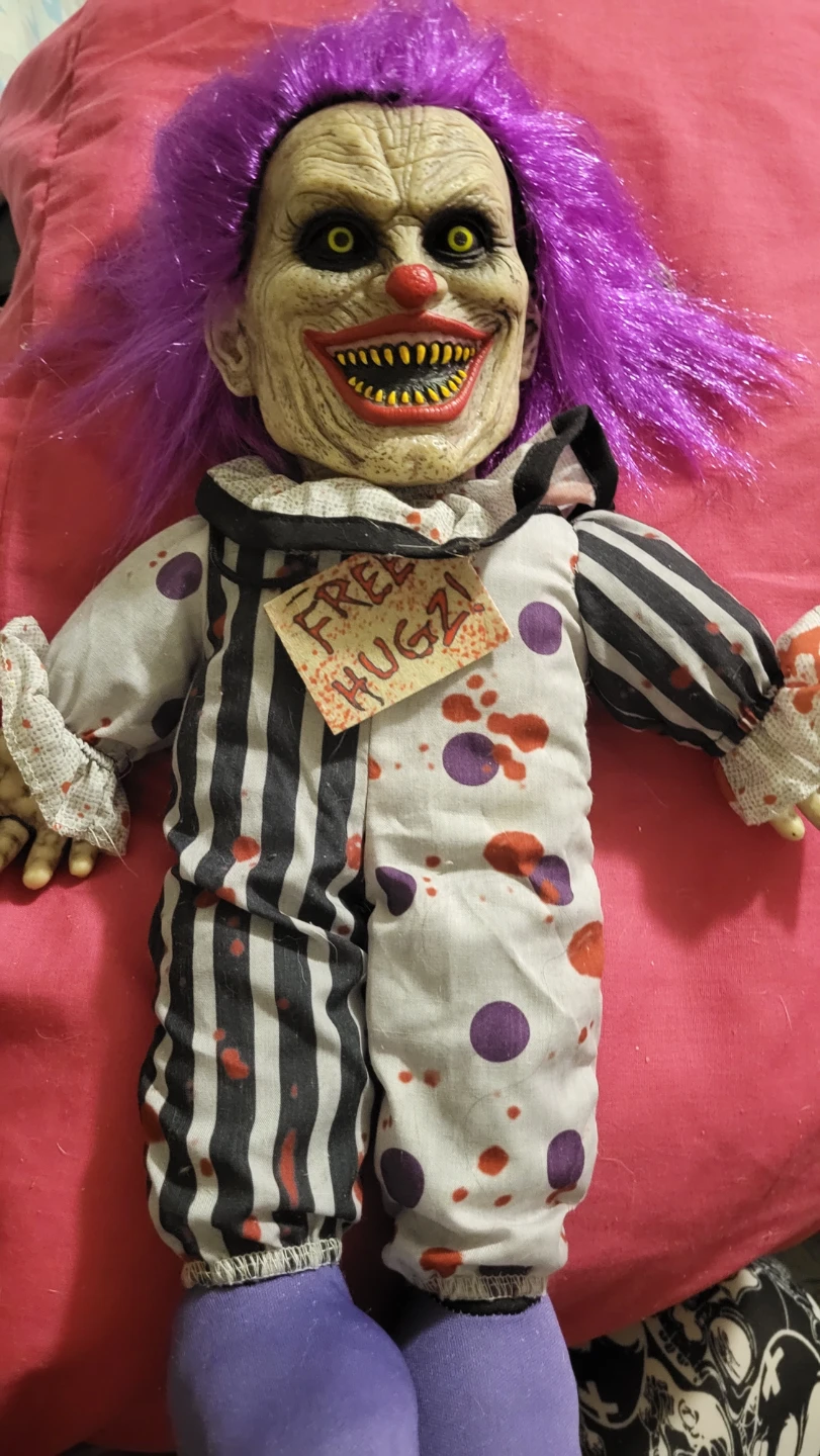 Spooky Purple-Haired Clown Doll - photo 3