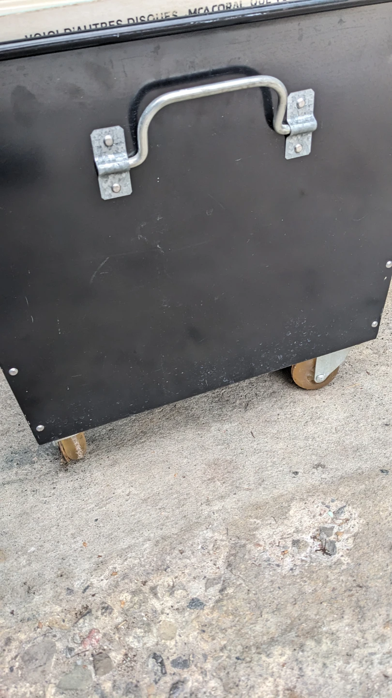 Black Rolling Vinyl Record Storage Crate - photo 4