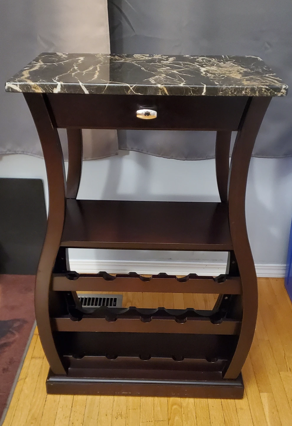 Dark Wood Wine Rack Table