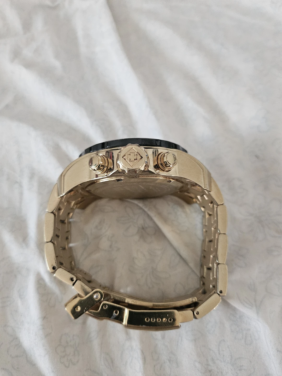 Invicta Gold-Tone Chronograph Watch with Green Face - photo 2