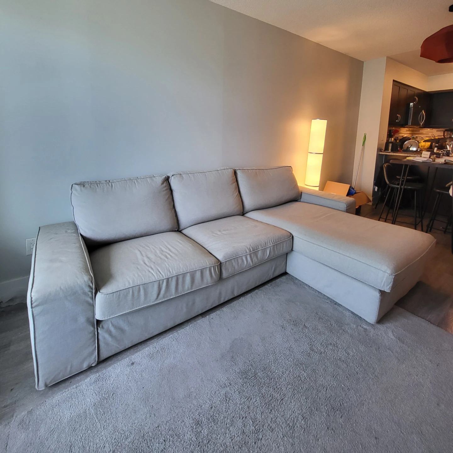 IKEA Kivik Sectional Sofa (Loveseat + Chaise) - Light Gray - photo 2