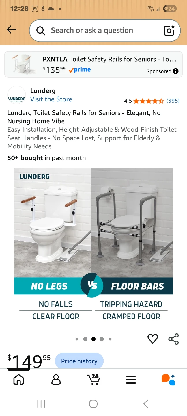 Lunderg Toilet Safety Rails for Seniors - photo 2