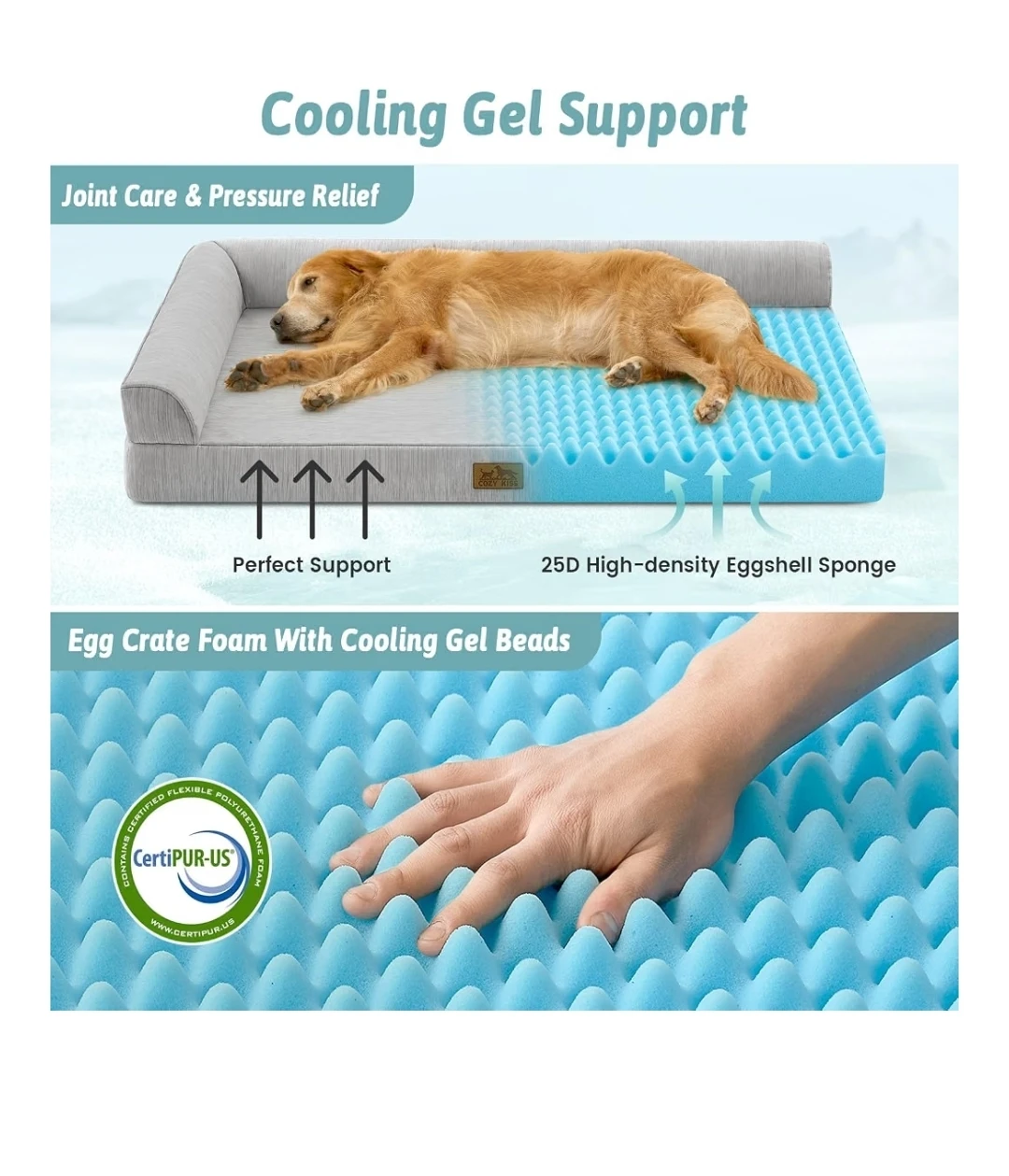 Cozy Kiss Orthopedic Cooling Dog Bed - photo 2