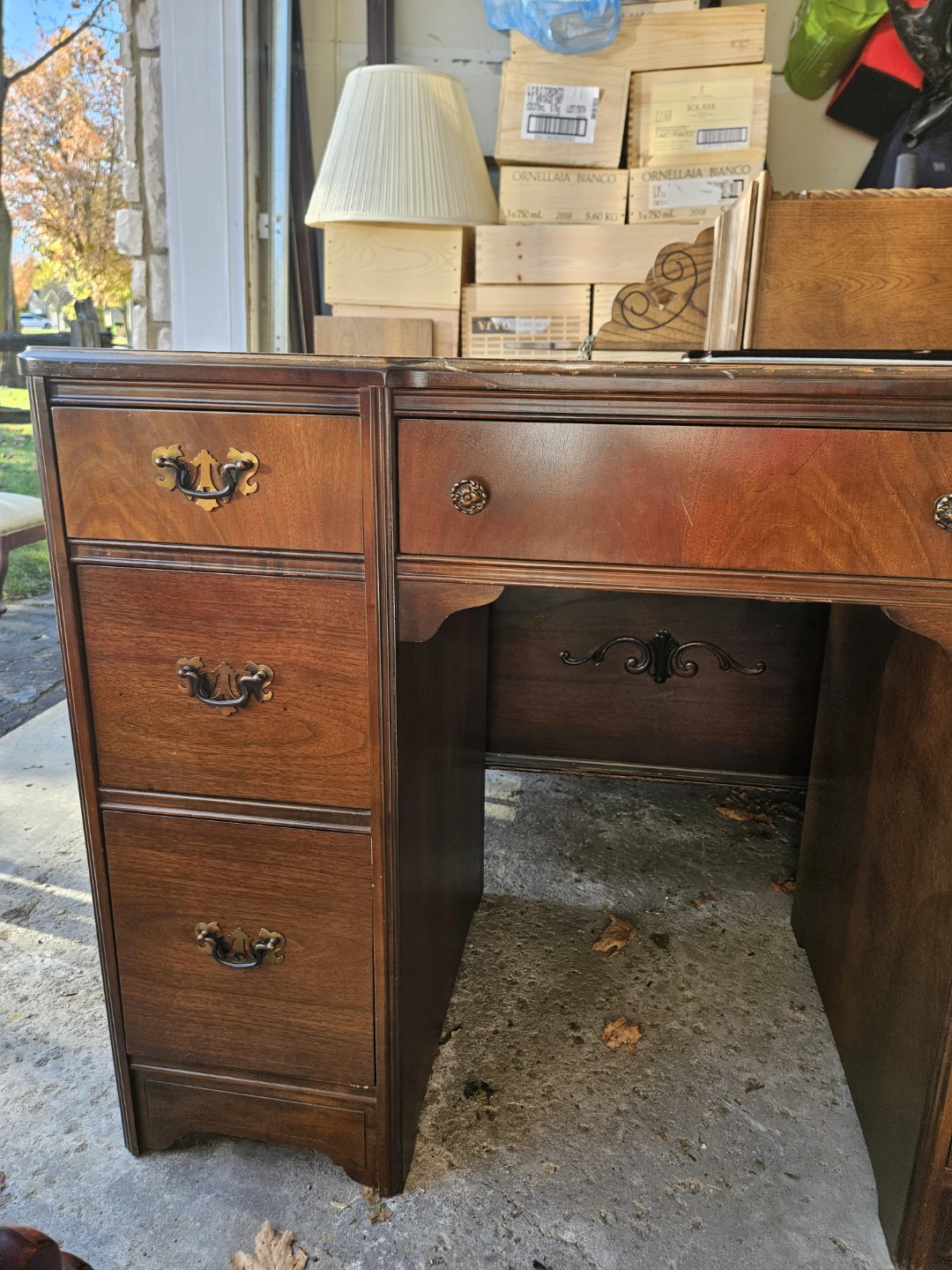 Vintage Wooden Vanity with Mirror - photo 4