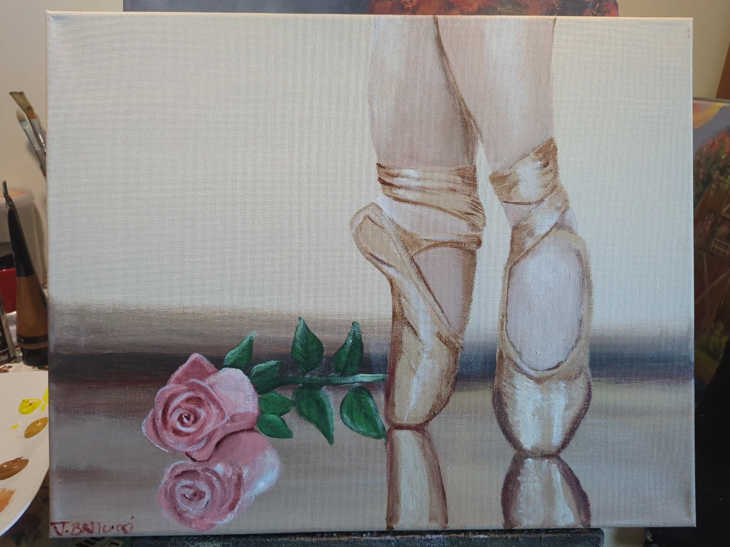 Grace In Bloom - Original acrylic painting - photo 2