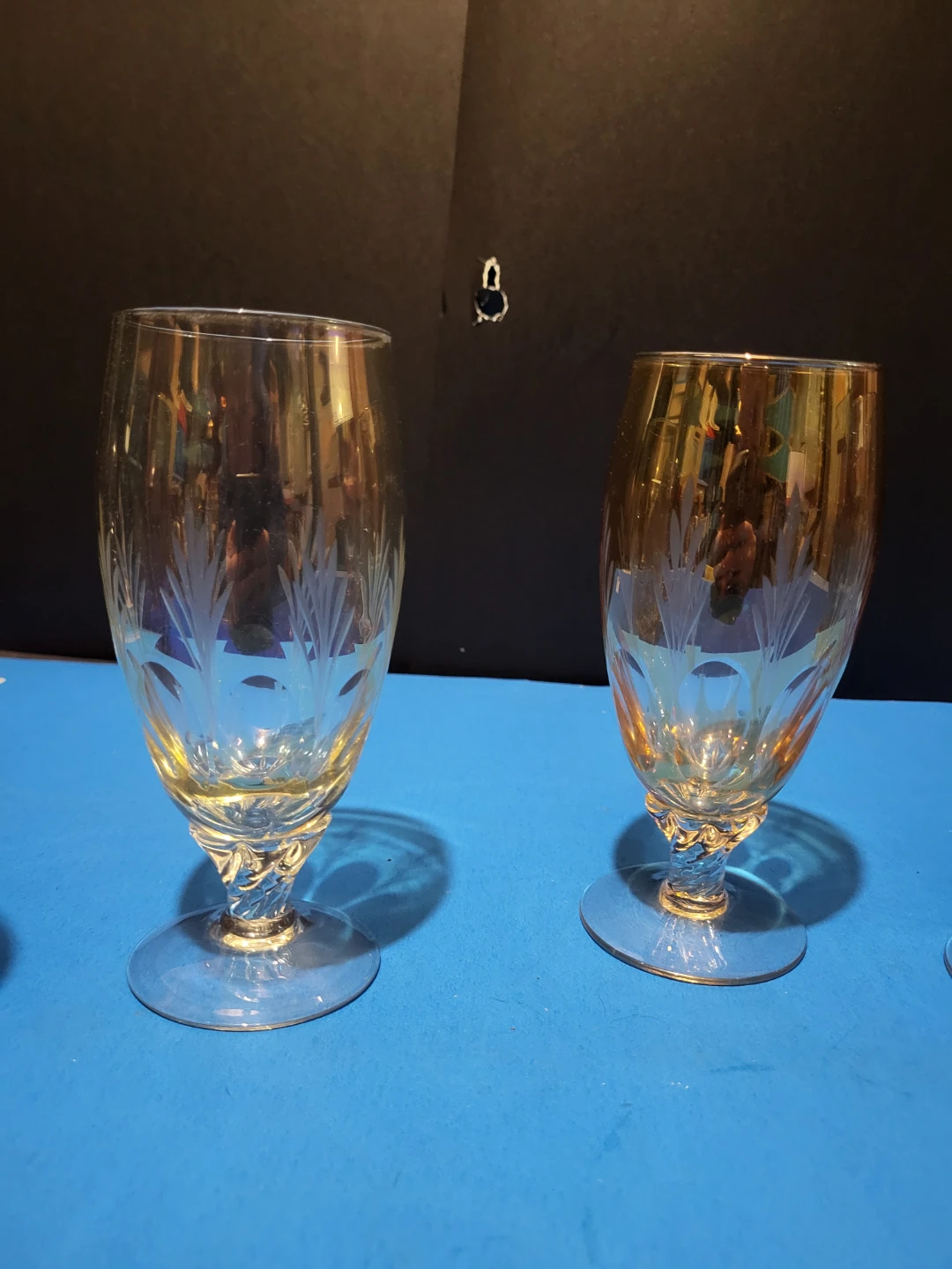 Set of 6 Etched Stemmed Glasses - photo 3