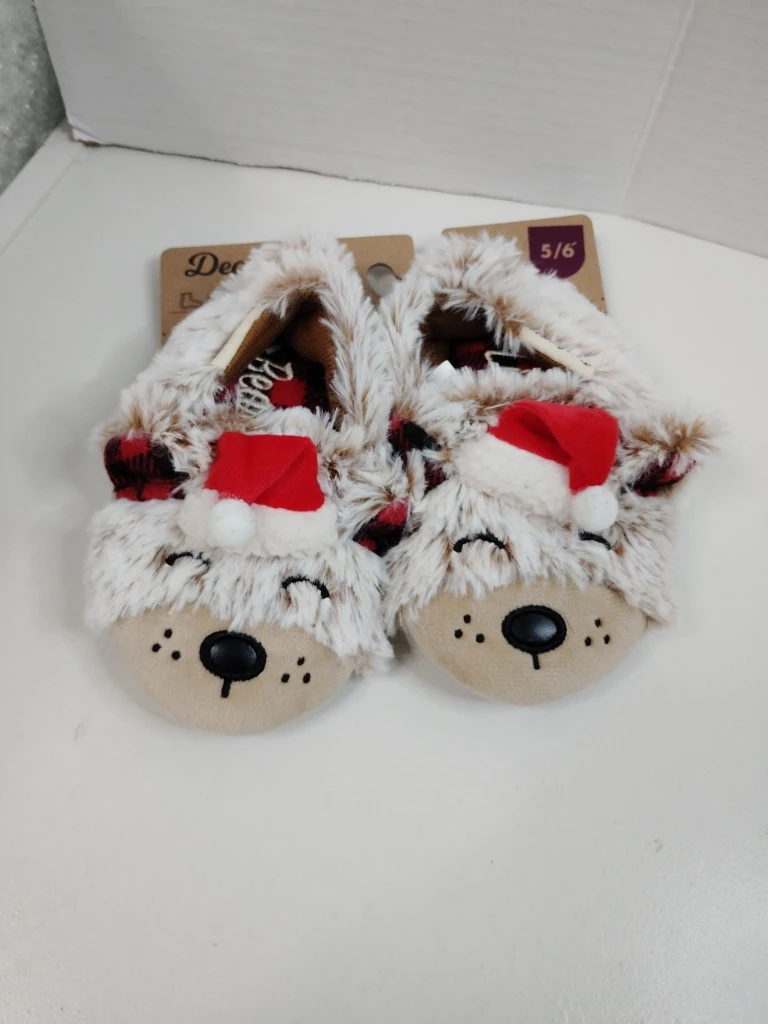 Dearfoams Lil Bear Holiday Slippers Size 5/6