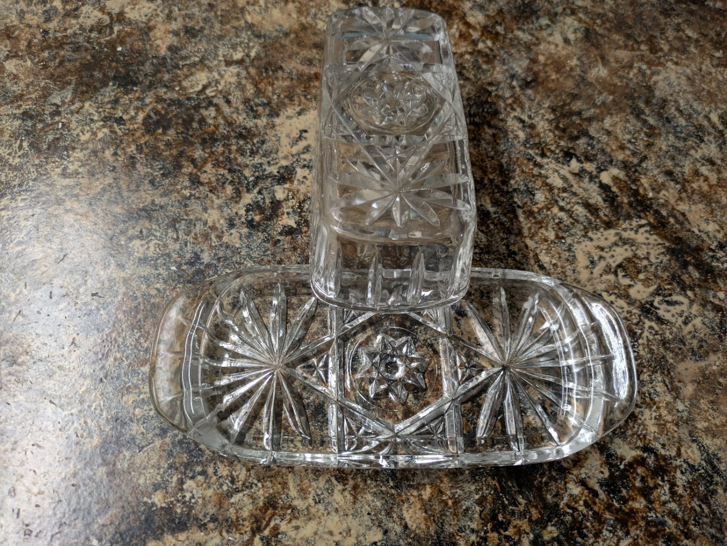 Vintage Crystal Butter Dish - photo 2
