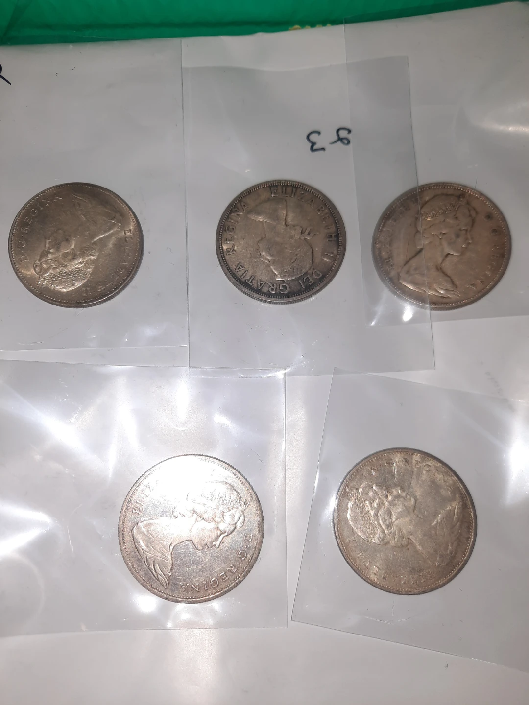 Set of 5 Canadian Silver Dollar Coins