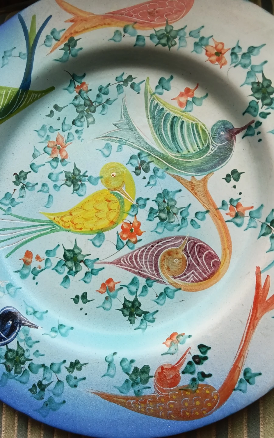 Huge 17" Hand-Painted Italian Ceramic Charger Platter - photo 3