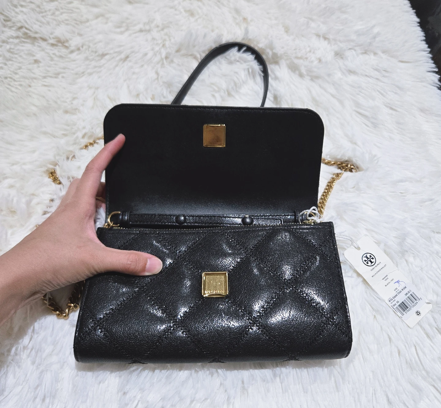 New Authenticated Tory Burch Willa Glazed Chain Wallet - photo 2