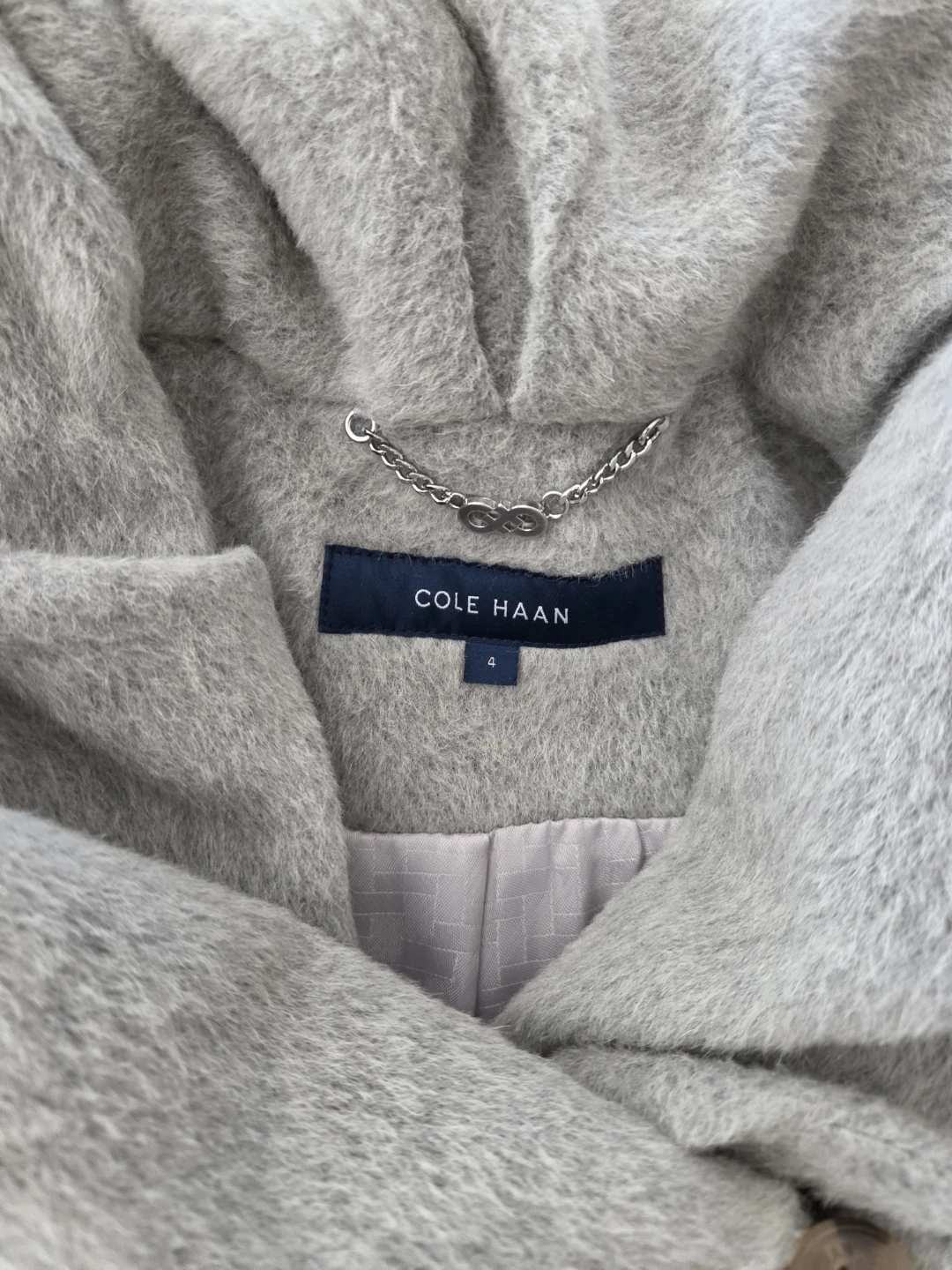 Cole Haan Alpaca Blend Wrap Coat Grey Size 4 - photo 2