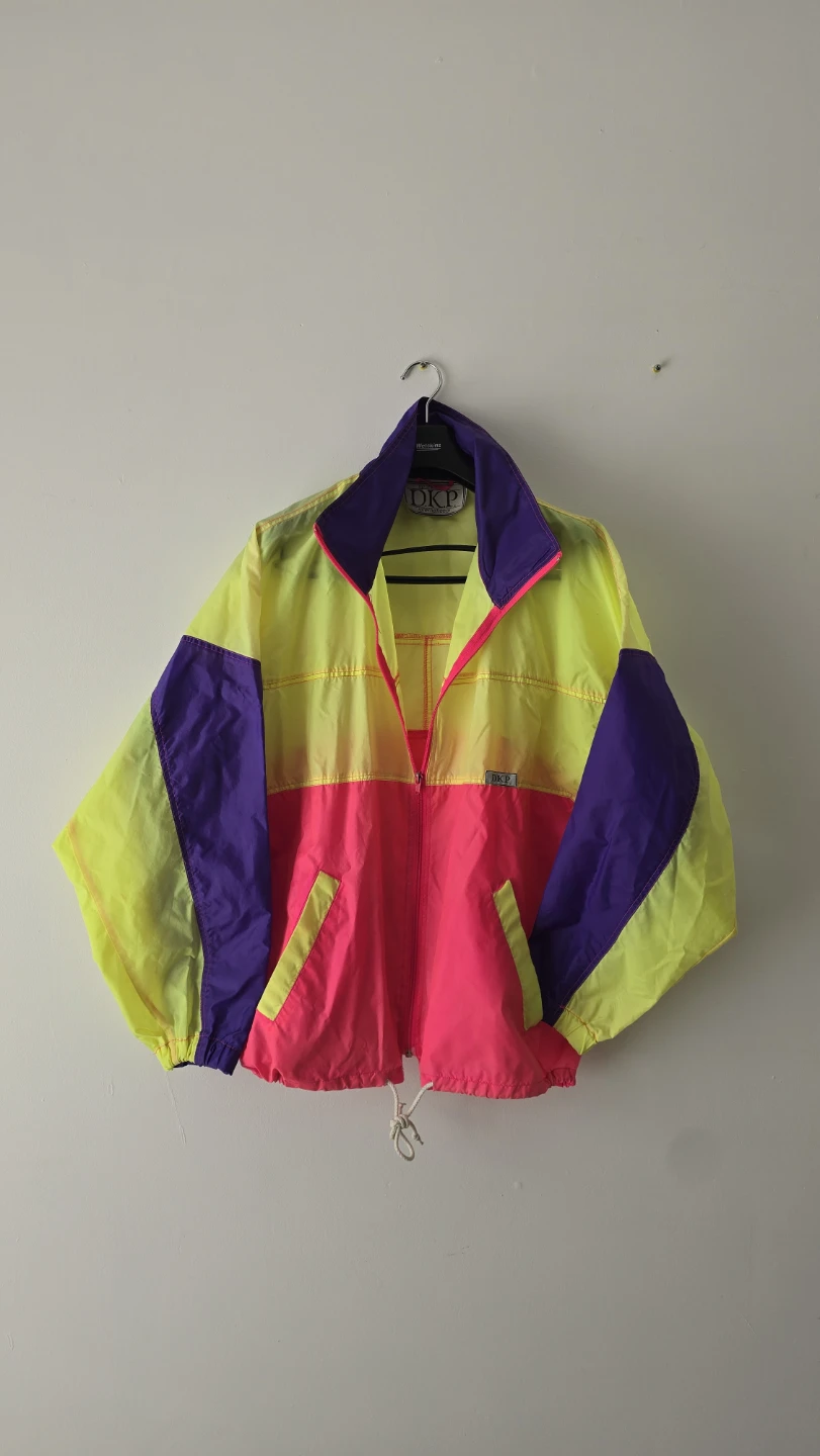 Vintage DKP Colour-Block Windbreaker neon 1980s