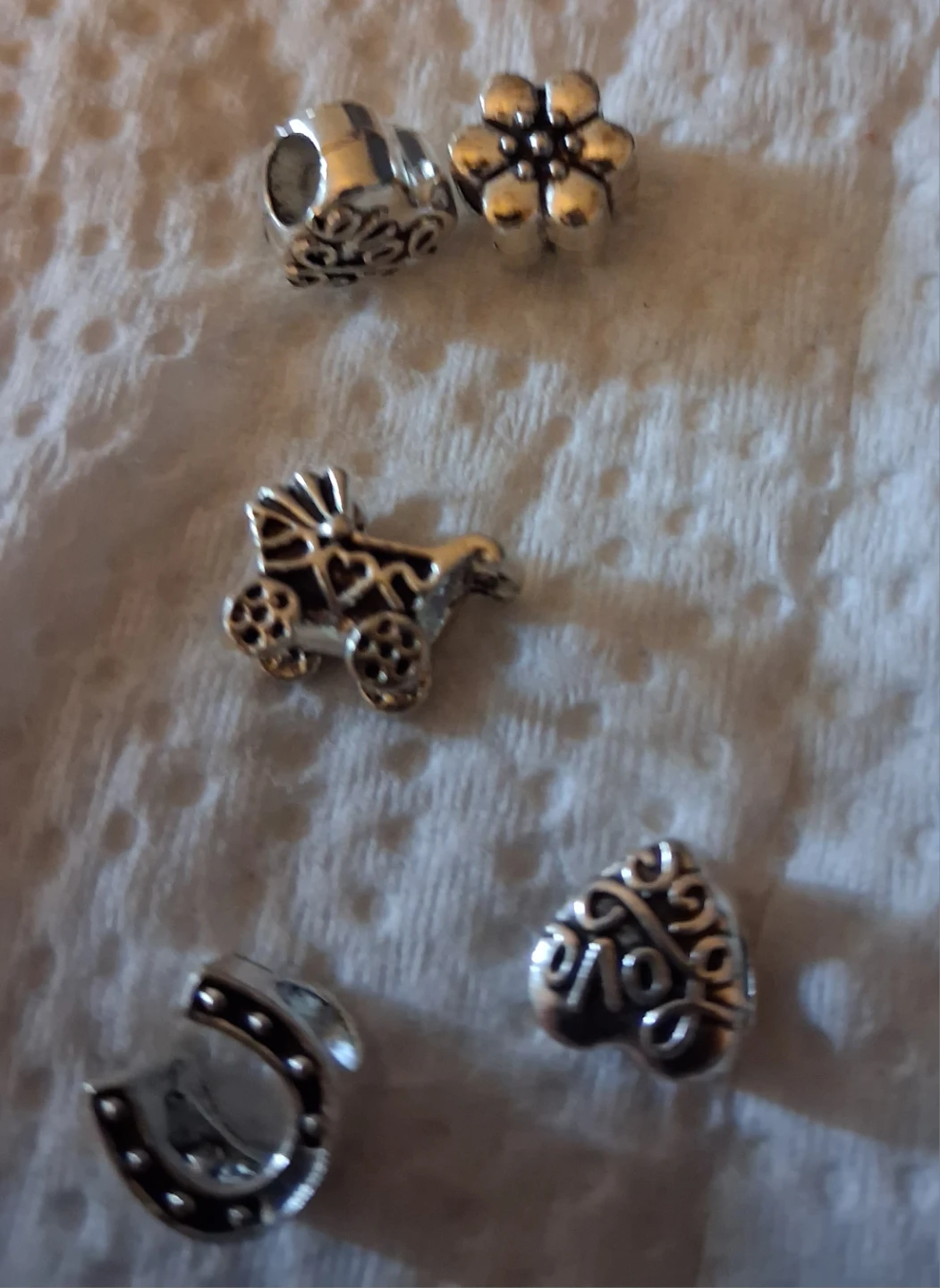 Set of 5 Assorted Silver-Tone Charms - photo 2