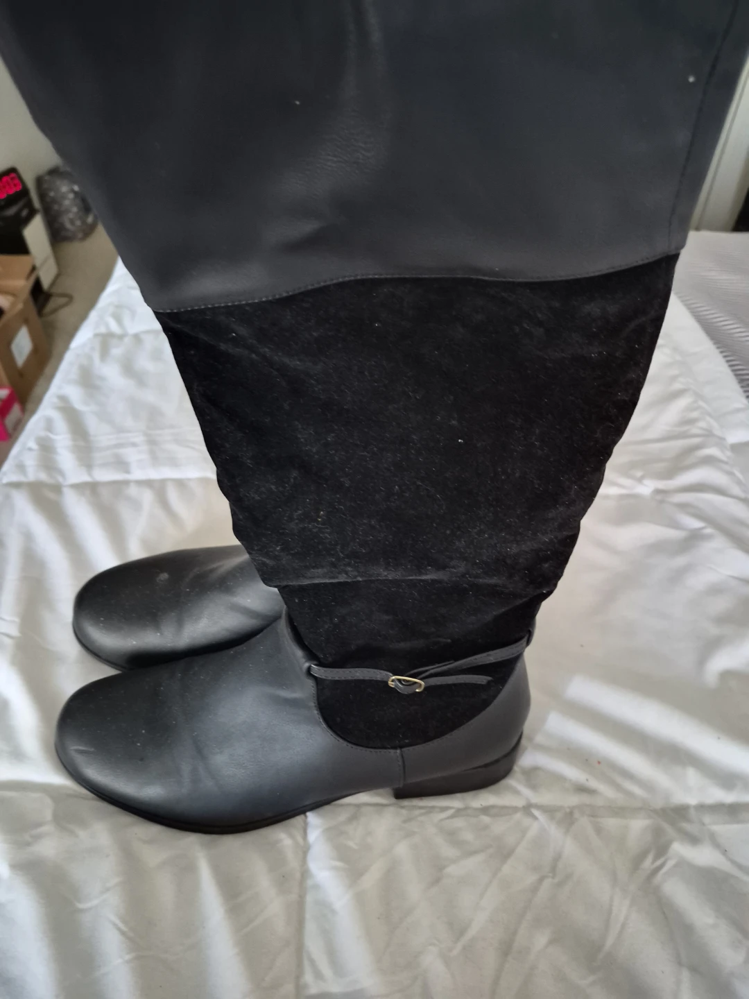 Women's Black Knee-High Boots - photo 2