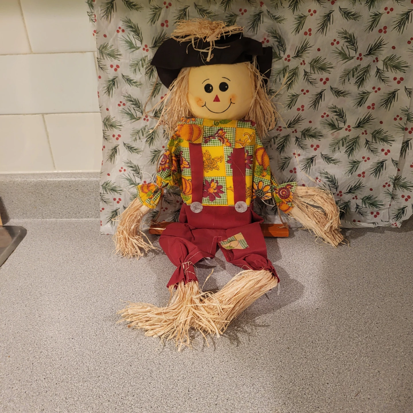 Decorative fall harvest scarecrow doll - photo 3