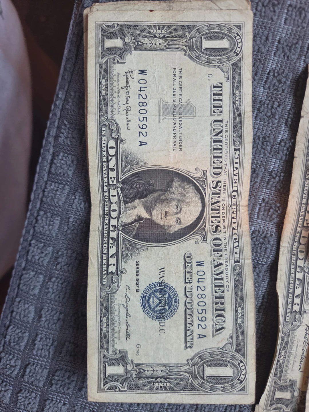 Set of 9 1957 Series US Silver Certificate Dollar Bills - photo 3