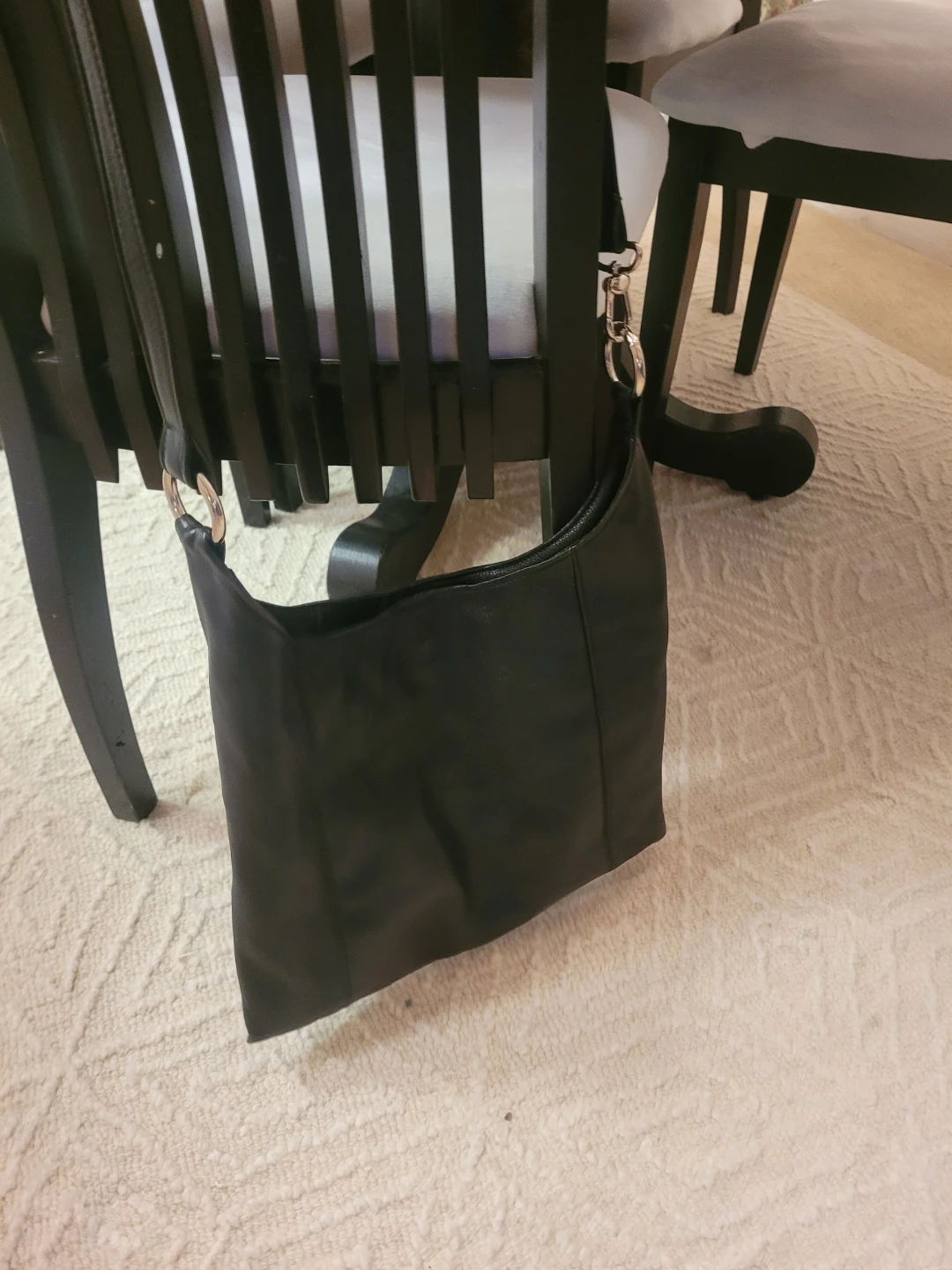 Bronsino Black Leather Shoulder Bag