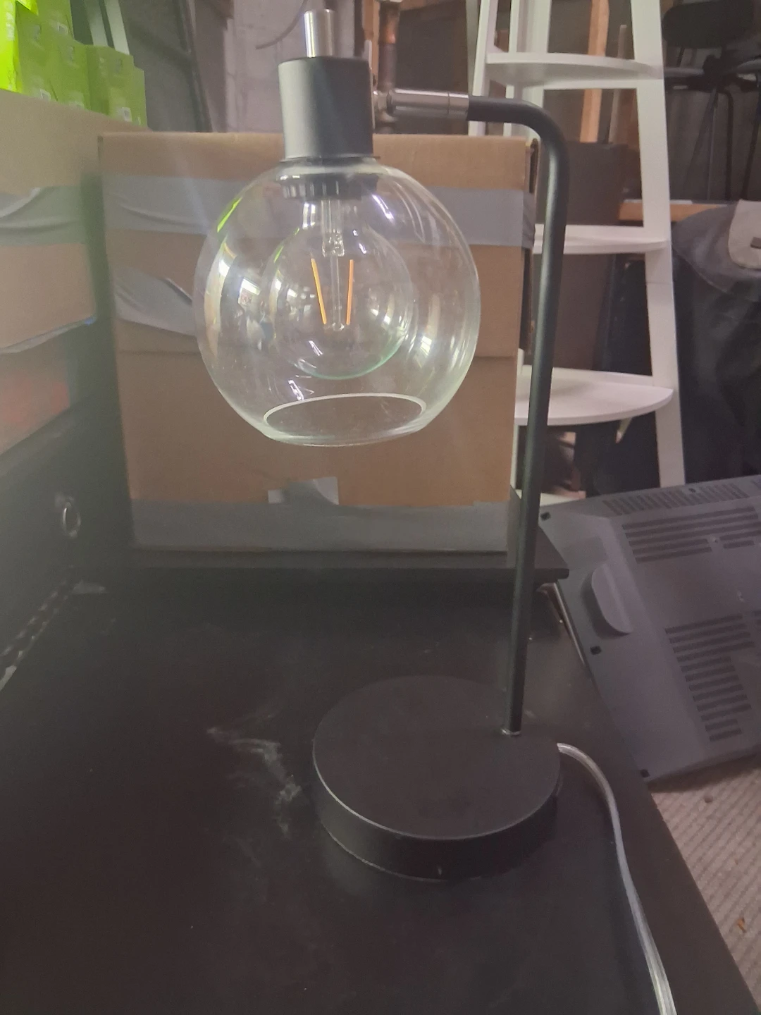 W.J. Glass Globe Table Lamp