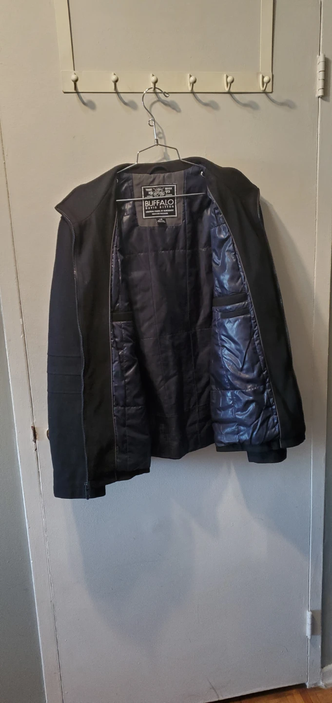 Men's Black Buffalo Coat Size L - photo 2