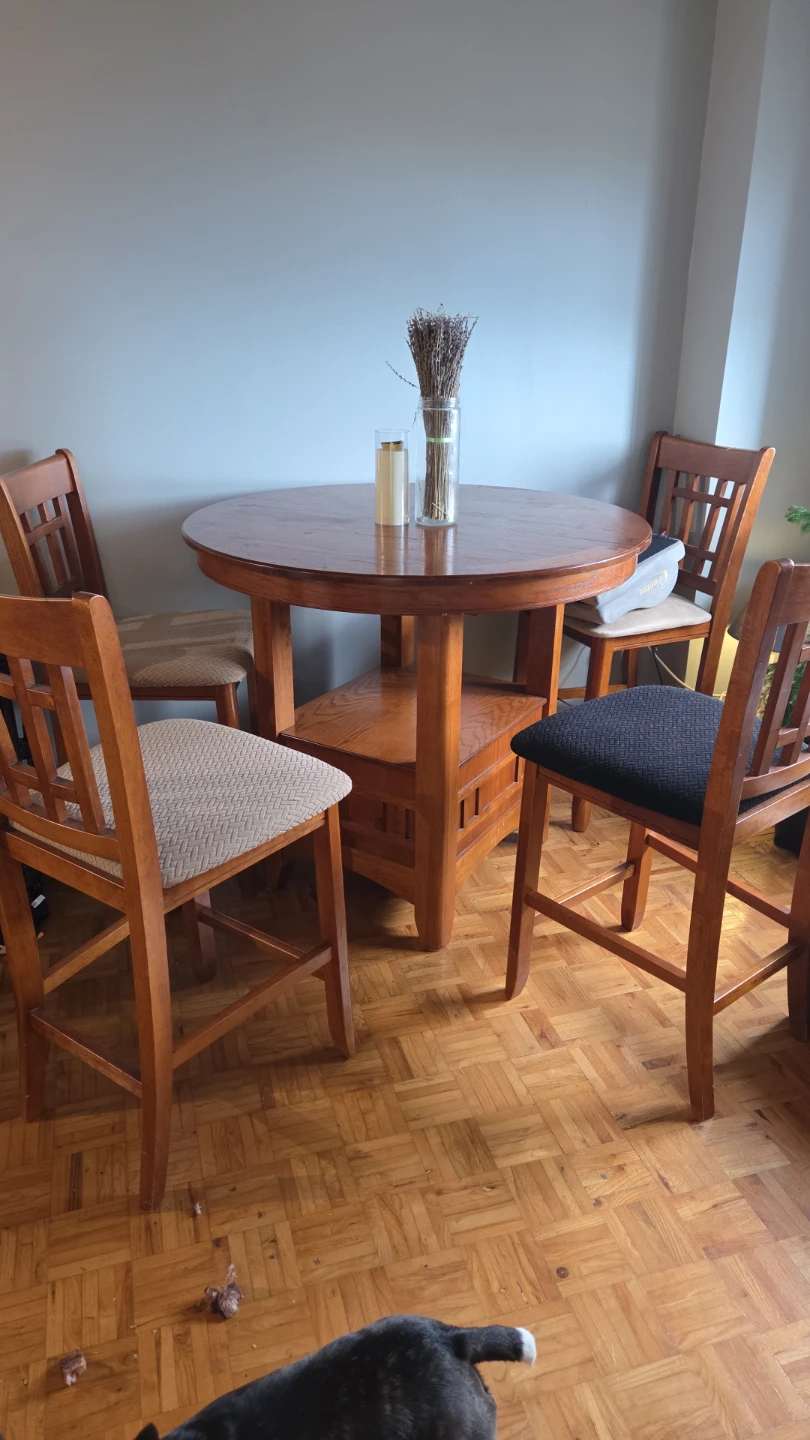 Wooden table with 4 chairs