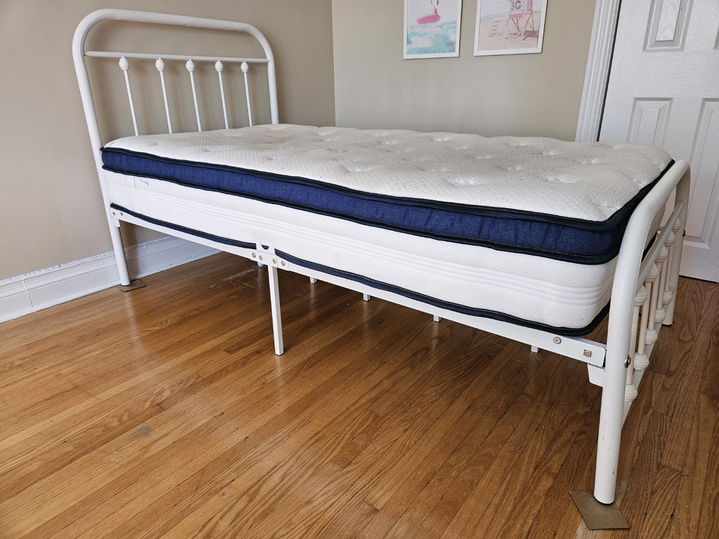 White Metal Twin Bed Frame