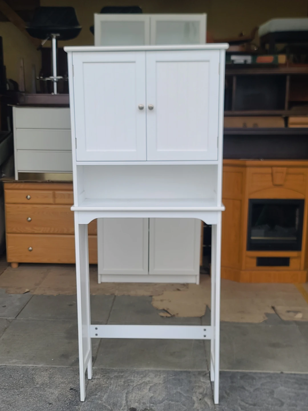White Bathroom Over-the-Toilet Storage Cabinet