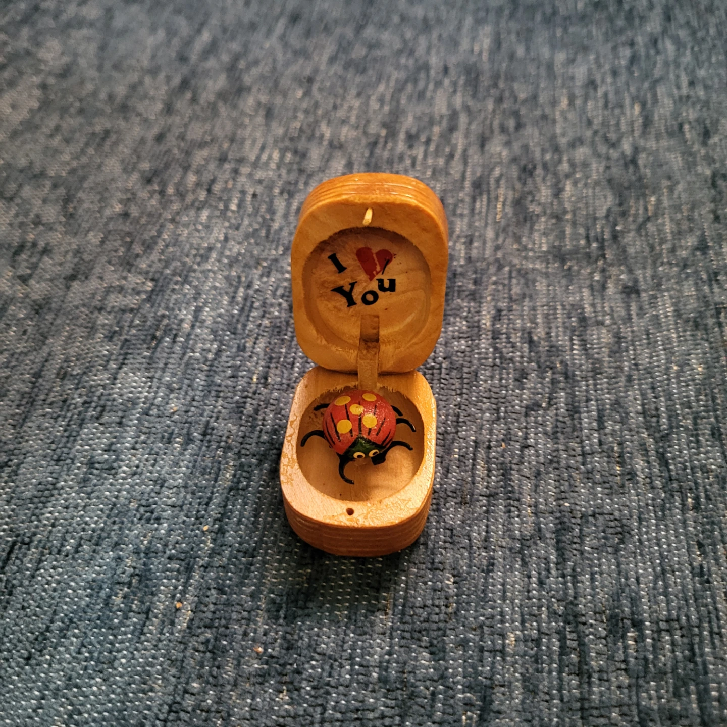Small Wooden Ladybug Trinket Box