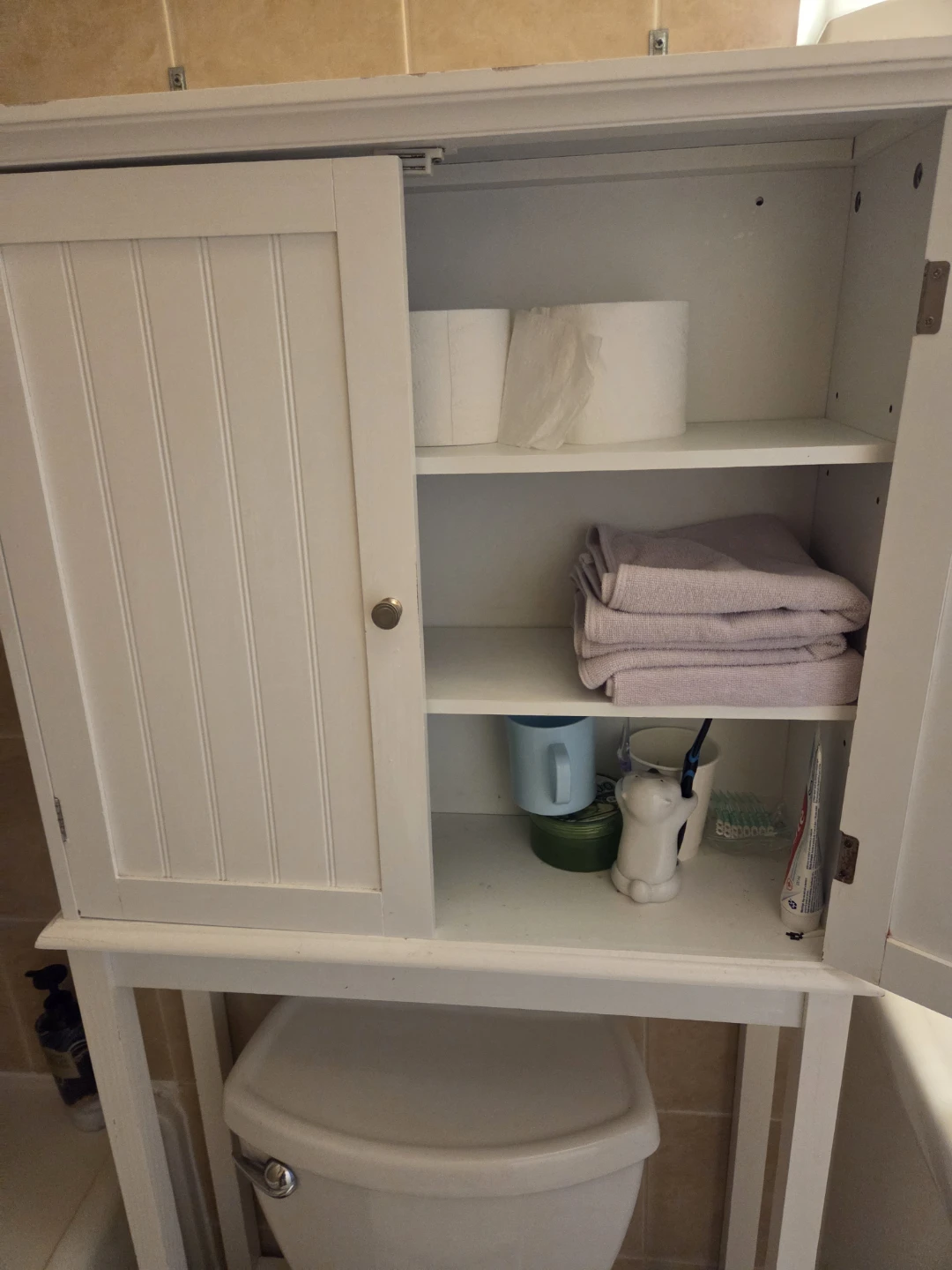 White Bathroom Over-the-Toilet Storage Cabinet - photo 2