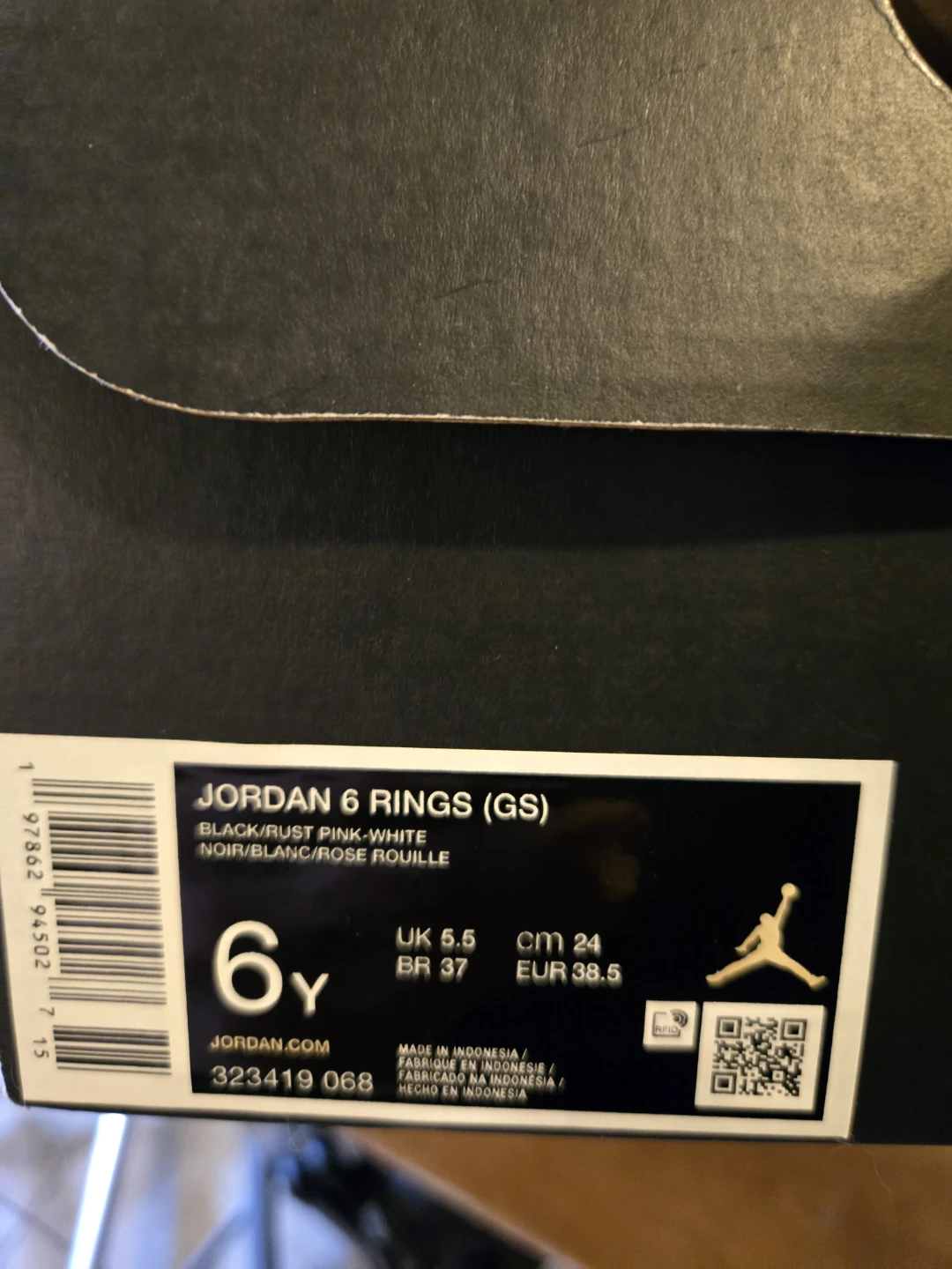 Jordan 6 Rings GS Black/Rust Pink Size 6Y - photo 2