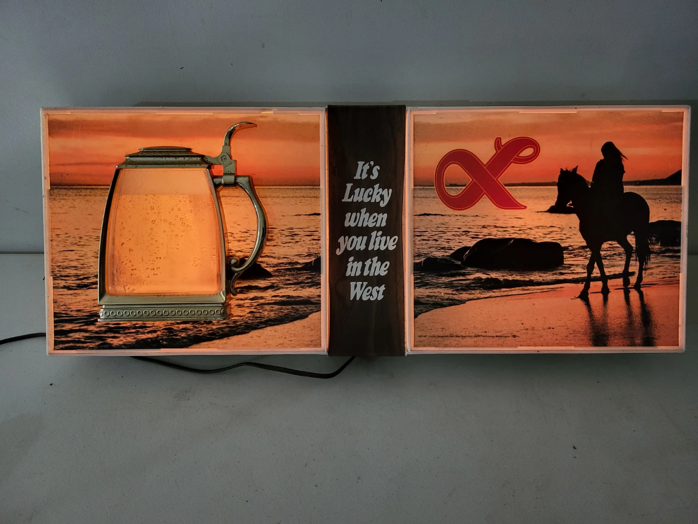 Lucky Lager Vintage Light-Up Beer Signs